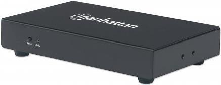 MANHATTAN 1080p 4-Port HDMI Extending Splitter Transmitter Verteilt eine Videoquelle auf vier Ausg�nge, verst�rkt das Signal auf bis zu 50 m, ein Netzwerkkabel pro Receiver, Videobandbreitenverst�rker, schwarz, ben�tigt Artikel 207836 (207829) von Manhattan