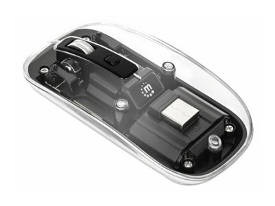 MANHATTAN Funkmaus USB-A 4Tasten RGB LED schwarz transparent MANHATTAN Funkmaus USB-A 4Tasten RGB LED schwarz transparent von Manhattan