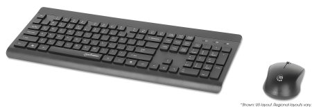 MANHATTAN MWK7350 Kabelloses Kombo-Set aus USB-Tastatur und Maus von Manhattan