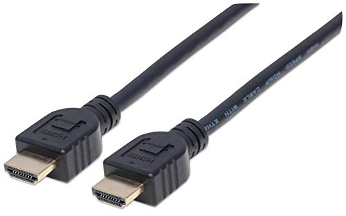Manhattan 353922 Intellinet High Speed HDMI-Kabel mit Ethernet-Kanal, 1m, geschirmt (CL3-zertifiziert für Wandinstallationen) schwarz von Manhattan