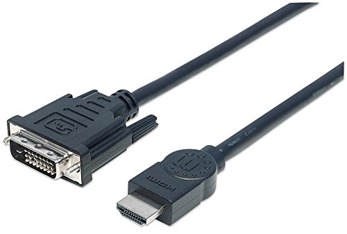 Manhattan 372510 HDMI-Stecker auf DVI-D 24+1 Stecker Dual Link 3 m schwarz von Manhattan