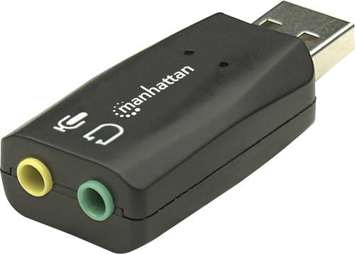 Manhattan Hi-Speed USB 3-D Audio Adapter 2.1 Soundkarte, Extern externe Kopfhöreranschlüsse von Manhattan