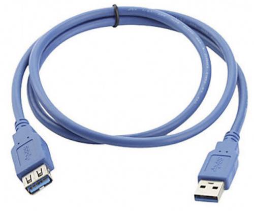 Manhattan USB-Kabel USB 3.2 Gen1 (USB 3.0 / USB 3.1 Gen1) USB-A Stecker, USB-A Buchse 2.00m Blau ver von Manhattan