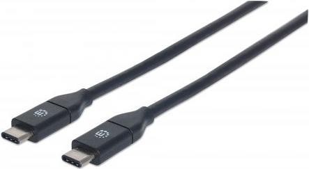 Manhattan - USB-Kabel - USB-C (M) bis USB-C (M) - USB 3,1 Gen 2 - 50cm - geformt - Schwarz (354899) von Manhattan