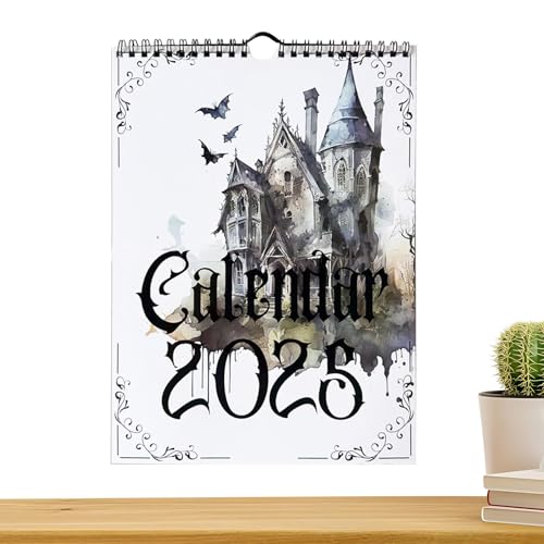 Manolyee 2025 Wandkalender, Tischkalender 2025 | Monatlicher Desktop-Kalender Gothic 11X9Zoll 2025 Wandkalender - Detektivkalender für kleine Haushaltsgeräte mit linierten Blöcken für Schreibtisch und von Manolyee