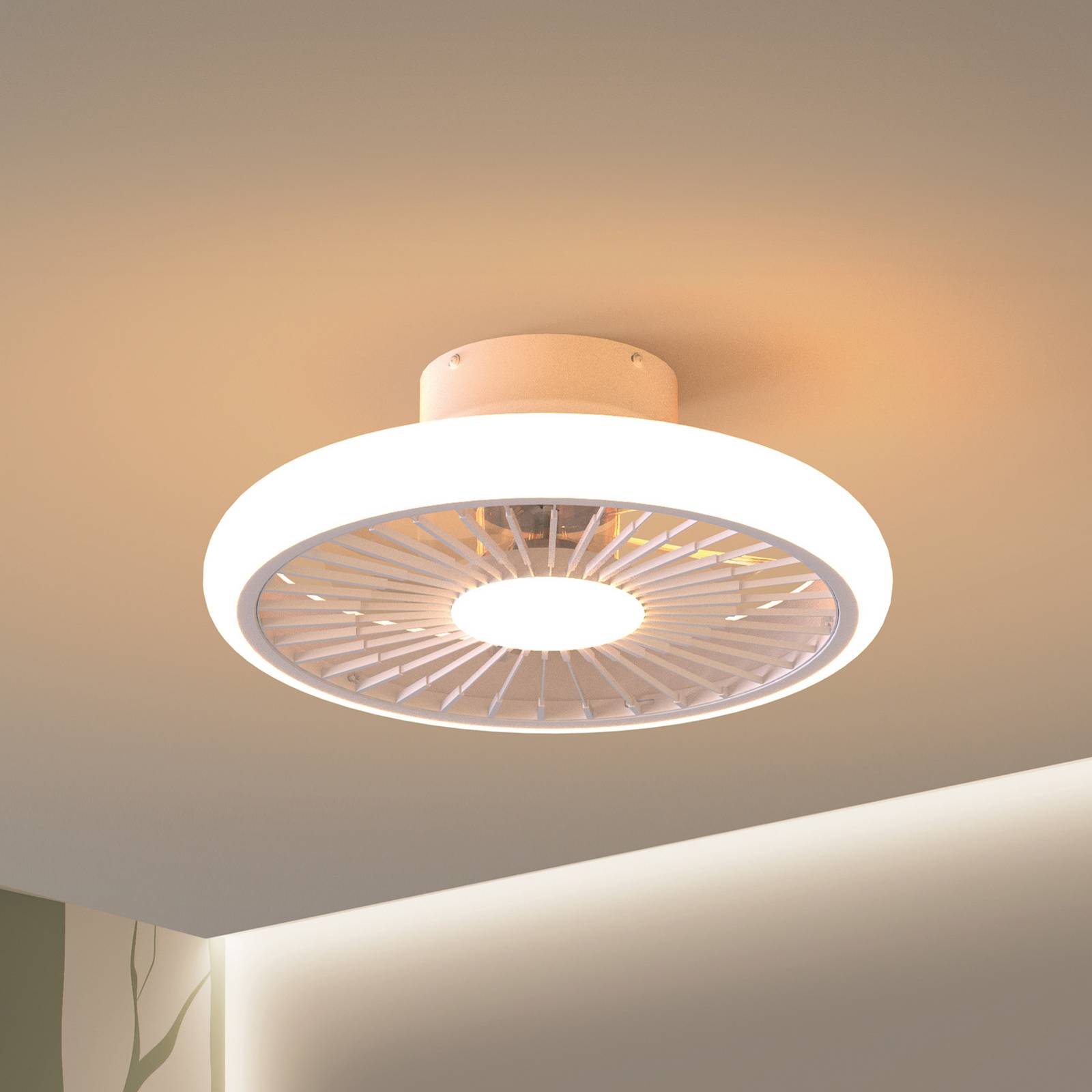 LED-Deckenventilator Turbo, weiß, DC leise Ø 51 cm CCT von Mantra Iluminación