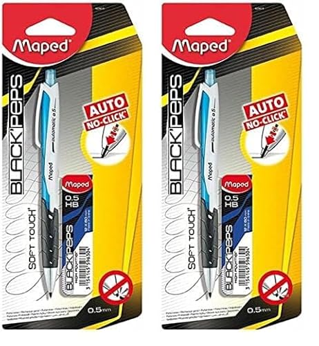 Maped – Druckbleistift Blackpeps 0,5 mm + Graffiti – zufällige Farbe – 1 Stück Büroartikel (sortiert) (Packung mit 2) von Maped