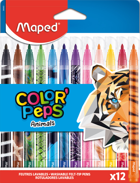 Maped Fasermaler COLOR, PEPS Animals, 12er Kartonetui von Maped