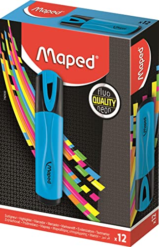 Maped Textmarker Neon Peps Classic, 12 Stück blau von Maped