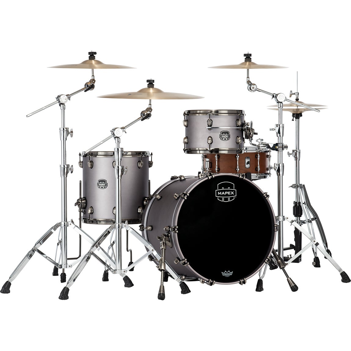 Mapex SE401XHBPG Saturn Evolution Hybrid Club Gun Metal Gray 3-Piece Shell Set von Mapex