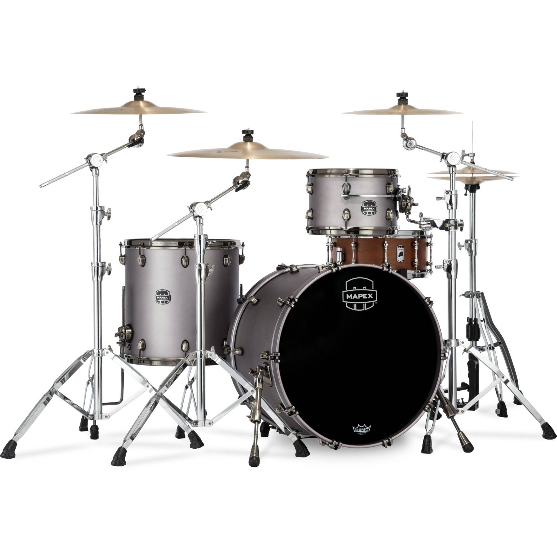 Mapex SE426XHBPG Saturn Evolution Hybrid Rock Gun Metal Gray 3-Piece Shell Set von Mapex