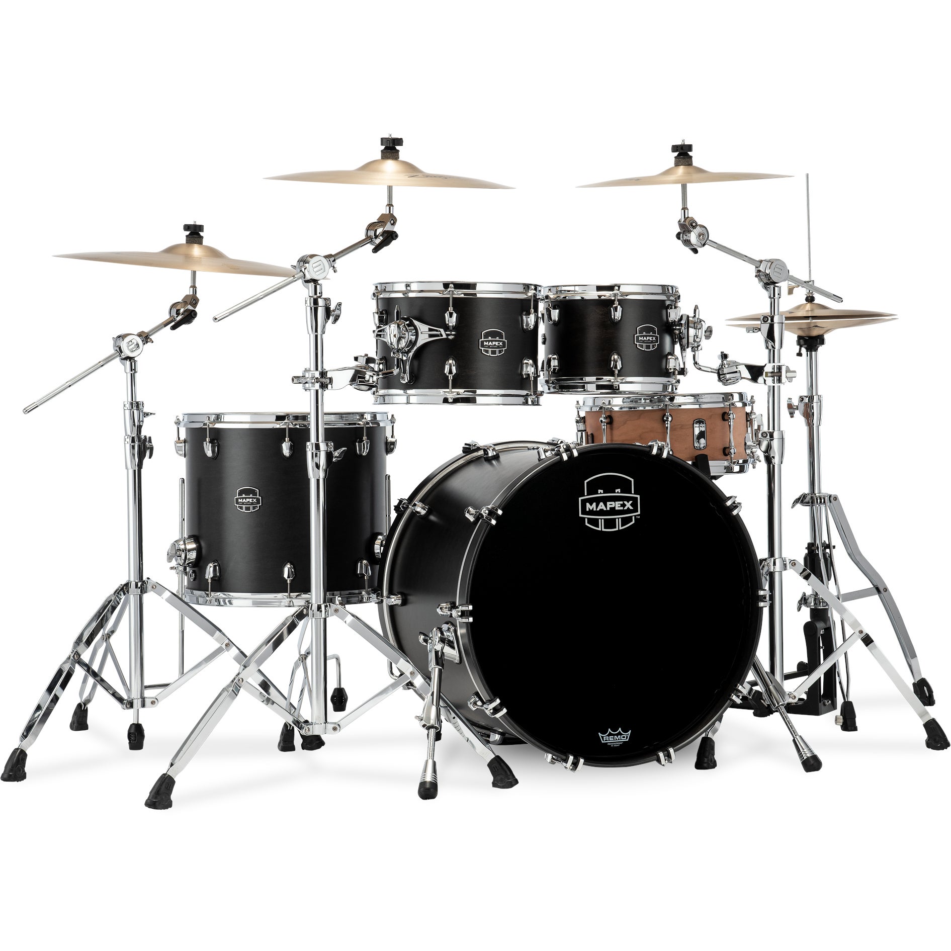 Mapex Saturn SR529XUFB Satin Black 4-Piece Shell Set von Mapex