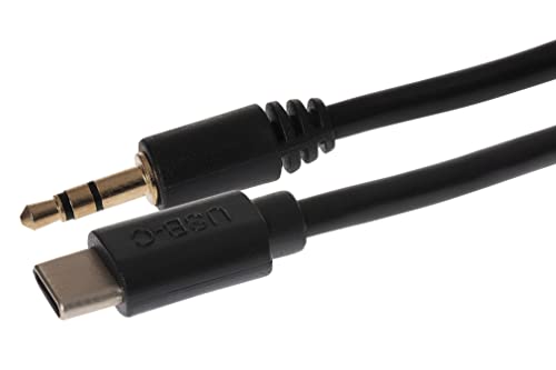 Maplin Klinkenkabel (USB-C auf 3,5 mm, 3-polig, 2 m) Schwarz von Maplin
