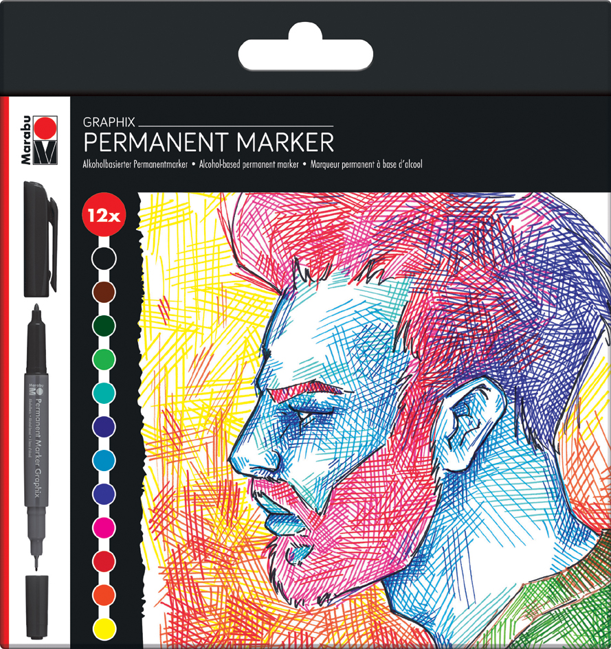 Marabu Permanent-Marker Graphix , SIGNIFICANT, , 12er Etui von Marabu