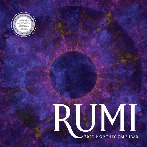 Rumi Kalender 2025 | 30,5 x 61 cm 12 Monate Poesie Wandkalender | Marble City Press | Auszüge aus Erleuchtetem Rumi, Mandala-Kunst, beleuchtet, Sufi Mystic, Achtsamkeit von Marble City Press