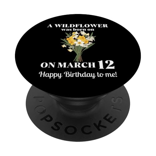 März Geburt Blume Narzisse und Jonquils 12. März Geburtstag PopSockets Klebender PopGrip von March BirthdayWildflower Designs