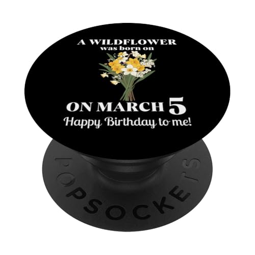 März Geburt Blume Narzisse und Jonquils 5. März Geburtstag PopSockets Klebender PopGrip von March BirthdayWildflower Designs