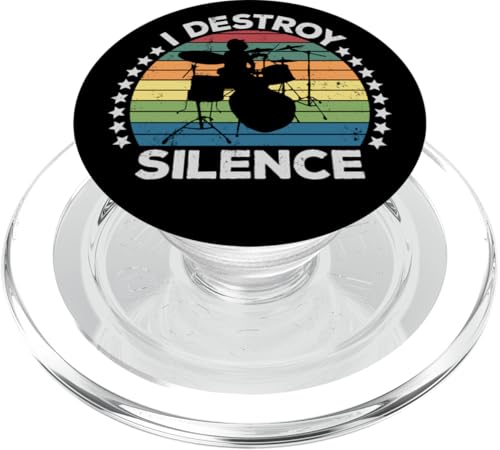 Destroy Silence Percussion Instrument Drummer Percussionist PopSockets PopGrip für MagSafe von Marching Band Instrumentalist Orchestra Musician