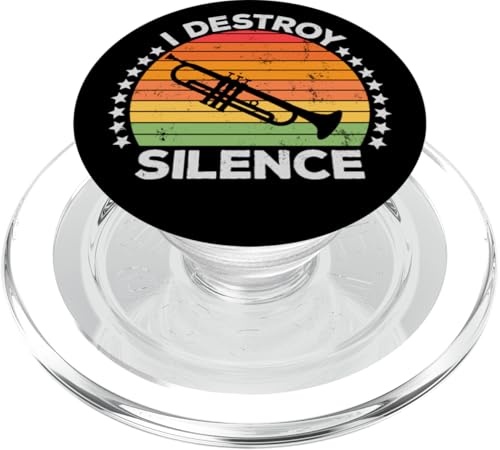 I Destroy Silence Brass Instrument Trumpet Player Trumpeter PopSockets PopGrip für MagSafe von Marching Band Instrumentalist Orchestra Musician