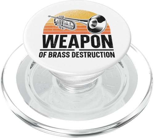 Trompetenspieler Wortspiel Retro Vintage Waffe der Messingzerstörung PopSockets PopGrip für MagSafe von Marching Band Jazz Brass Band Trumpeter DA0