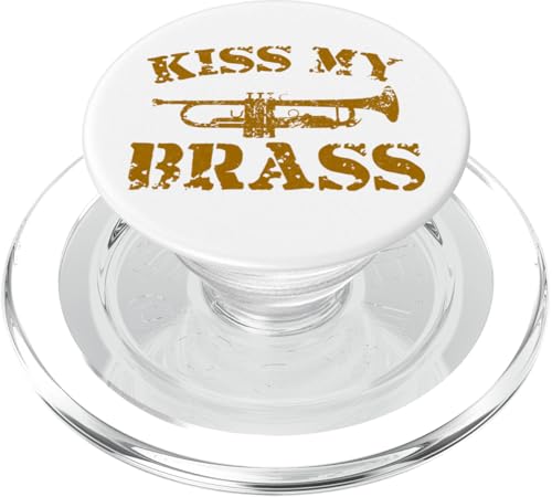 Trompetenspieler Wortspiel Vintage Kiss My Brass PopSockets PopGrip für MagSafe von Marching Band Jazz Brass Band Trumpeter DA0