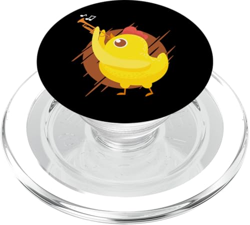 Trompetenspieler Mädchen Huhn Trompete Küken PopSockets PopGrip für MagSafe von Marching Band Jazz Brass Band Trumpeter HD0