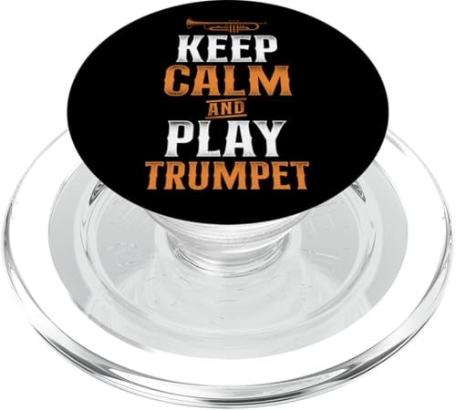 Trompetenspieler Vintage Keep Calm & Play Trompete PopSockets PopGrip für MagSafe von Marching Band Jazz Brass Band Trumpeter HD0