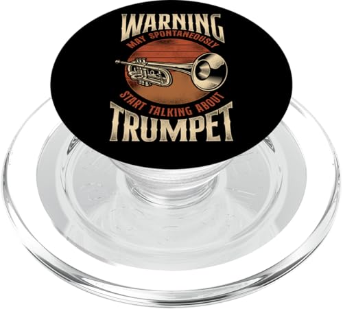 Trompetenspieler Vintage Retro Warnung kann spontan beginnen PopSockets PopGrip für MagSafe von Marching Band Jazz Brass Band Trumpeter HD0