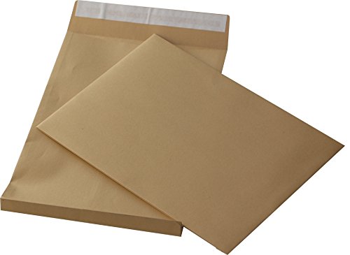 100 St. C4 Faltenversandtaschen braun Stehboden und 20 mm Falte 130 gr. Kuvert 229x324x20 mm Haftklebend Briefumschläge HK Briefhüllen von Mari-Medienverpackungen