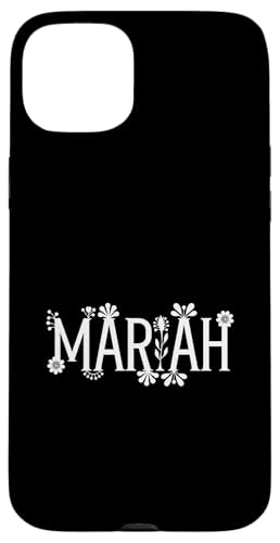 Hülle für iPhone 15 Plus Mariah Name Custom Flower Personalisierte Botanische Frauen Mädchen von Mariah Name Plant Daughter Floral Toddler Kids Mom