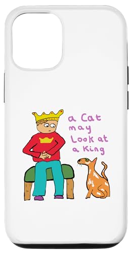 Hülle für iPhone 15 Eine Katze kann einen König anschauen von Mark Ewbie Designs