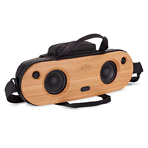 House of Marley Bag of Riddim 2, Bluetooth-Lautsprecher aus nachhaltigem Bambus, tragbare kabellose Box mit integrierter Powerbank und Stereo Sound, Aux-In -10 Stunden Musikgenuss mit einer Ladung von Marley