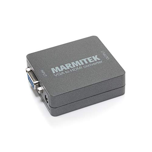 Marmitek VGA auf HDMI Adapter Connect VH51 - Konverter PC zu Beamer - 3,5 mm Audio-Anschluß - Full HD - Keine Software notwendig - 720 oder 1080P selbst wählen - automatische Zoomfunktion von Marmitek