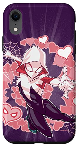 Hülle für iPhone XR Marvel Spider-Man in den Spider-Vers Gwen Stacy Hearts von Marvel