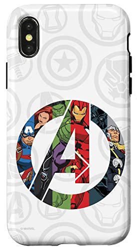 iPhone X/XS Marvel Avengers A Logo with Super Heroes Case von Marvel