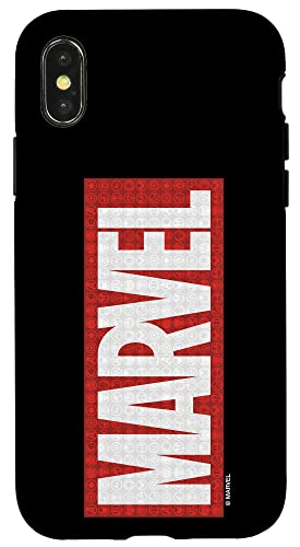 iPhone X/XS Marvel Classic Brick Logo with Super Hero Icons Case von Marvel