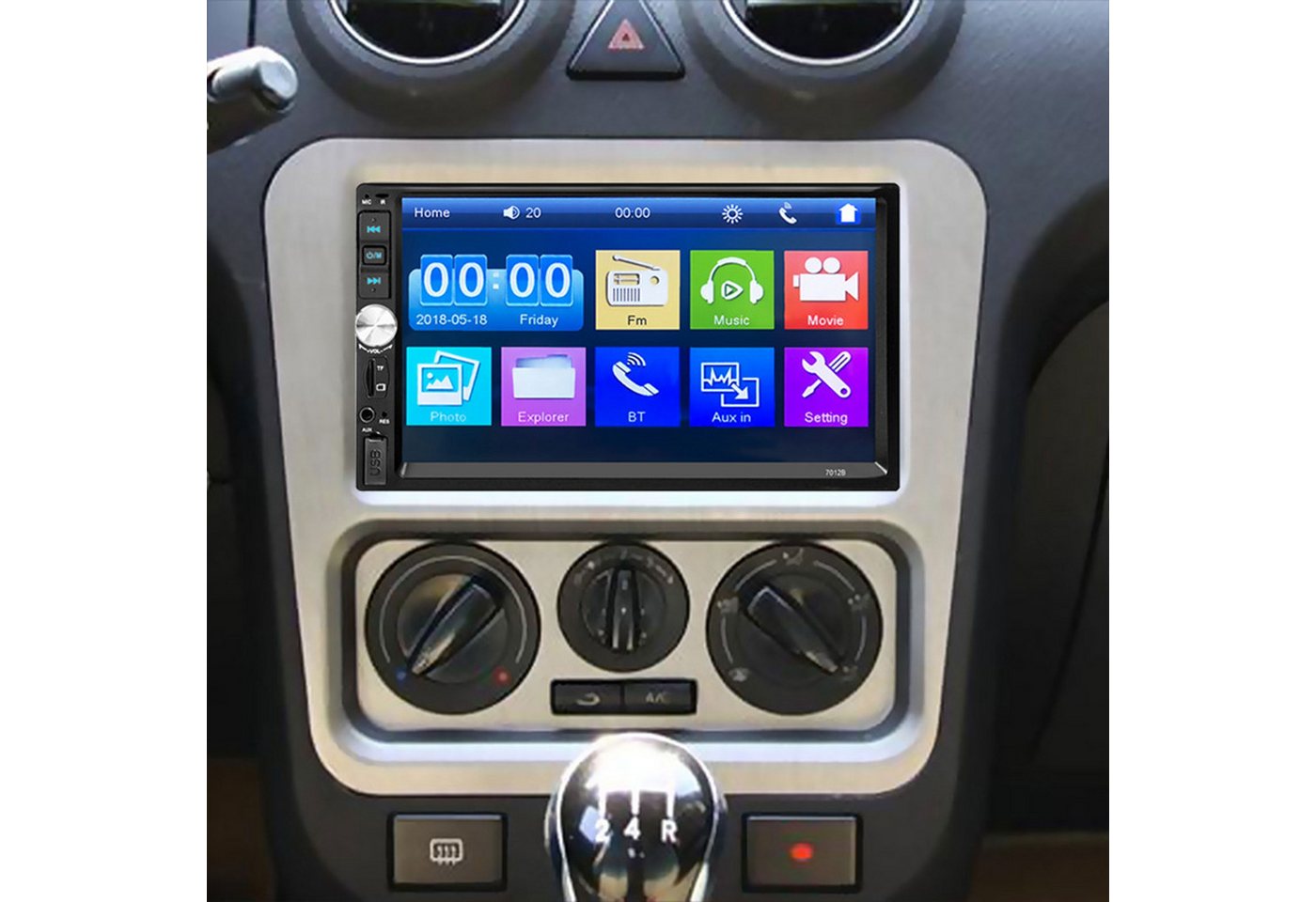 Masbekte Autoradio (Carplay, 7-Zoll-Touchscreen, Stereo Bluetooth, Freisprecheinrichtung, MP5 Player, zum Rückwärtsfahren Bild, Aufrufen, Musikwiedergabe) von Masbekte