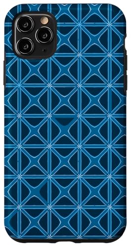 Hülle für iPhone 11 Pro Max Mashrabiya-Stil Geometrisches Muster Ausschnitt Blau von Mashrabiya Art Gifts & Geometric Art Tees taiche