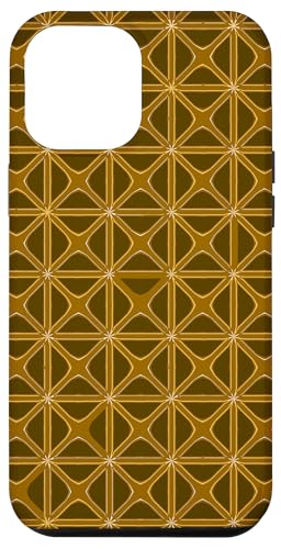 Hülle für iPhone 12 Pro Max Geometrisches Muster im Mashrabiya-Stil, sattes Gelb von Mashrabiya Art Gifts & Geometric Art Tees taiche