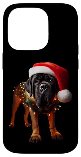 Hülle für iPhone 14 Pro Mastiff mit Weihnachtsmannmütze, Weihnachtsbeleuchtung, Hundebesitzer, Liebhaber, Mutter von Mastiff Christmas Products