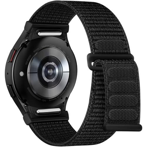 Mastten Ein Klick Nylon Armband Kompatibel mit Samsung Galaxy Watch 7 6 5 4 Armband 44mm 40mm / FE 40mm / 6 Classic 43mm 47mm / 5 Pro 45mm / 4 Calssic 42mm 46mm, Weich Sport Loop für Herren Damen von Mastten