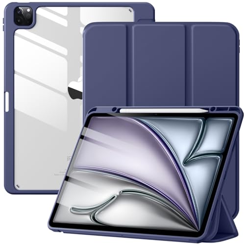 Mastten Schutzhülle für iPad Air 13 Zoll M2 2024, Pro 12,9 6. / 5. / 4. / 3. Generation (2022/2021/2020/2018), automatische Wake/Sleep-Funktion, iPad Air 13 Hülle mit Stifthalter und transparenter von Mastten