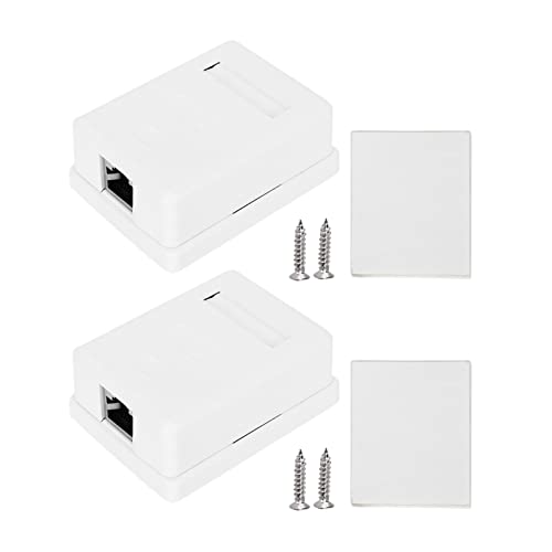 Masyrt 2 Stück Desktop-Anschlusskasten RJ45-8P8C CAT6 Einzeltür abgeschirmt Netze Verdrahtung Oberflächenmontage 6 * 5 * 5 Ethernet Netzwerkbox Wandmontage von Masyrt