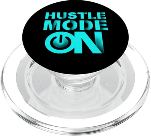 Türkisfarbener Hustle-Modus auf türkisfarbener Grafik PopSockets PopGrip für MagSafe von Match Turquoise Color Graphic Tee