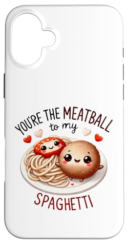 Hülle für iPhone 16 Plus Spaghetti Fleischbällchen Essen Wortspiel Valentinstag Paare Bestie Kids von Matching Couples Valentines Tees NYC