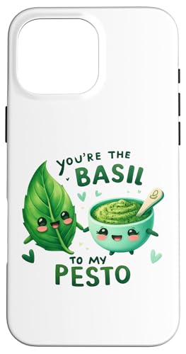 Hülle für iPhone 16 Pro Max Basilikum Pesto Food Wortspiel Lustig Valentine Paare Bestie Friend von Matching Couples Valentines Tees NYC