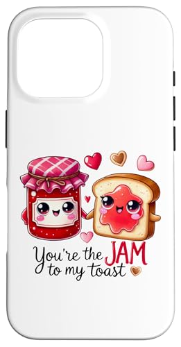 Hülle für iPhone 16 Pro Toast Jam Food Wortspiel Valentine Paare Bestie Friend Kinder von Matching Couples Valentines Tees NYC