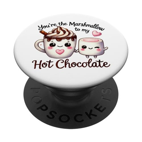 Marshmallow-Wortspiel mit heißer Schokolade zum Valentinstag, Bestie für Paare PopSockets Klebender PopGrip von Matching Couples Valentines Tees NYC