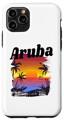 Hülle für iPhone 11 Pro Aruba Karibik Kreuzfahrtschiff Strand Urlaub Kurzurlaub Sonnenuntergang von Matching Cruise Vacation Gifts