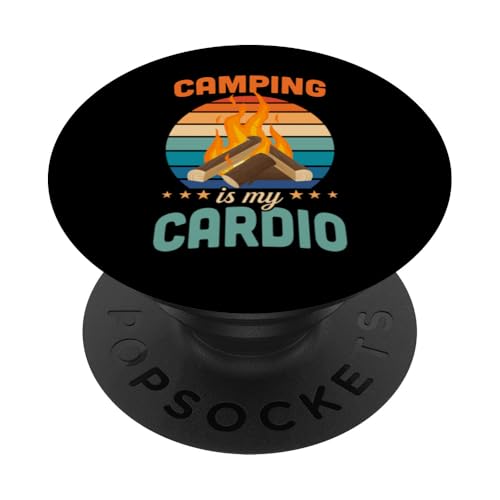 Camping ist mein Cardio Lustiges Retro-Camping PopSockets Klebender PopGrip von Matching Family Camping and Campfire Essentials